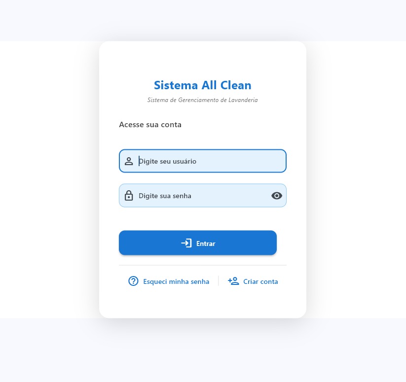 ERP Lavanderias - Tela 1