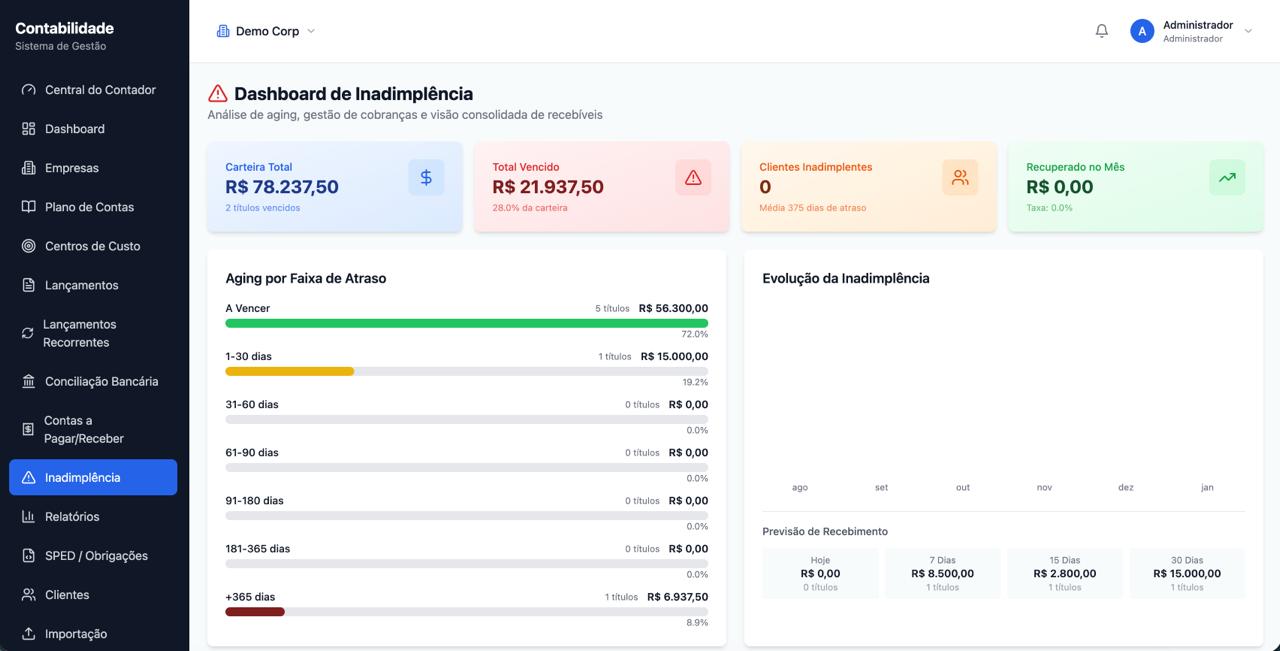 Sistema Contábil - Tela 1