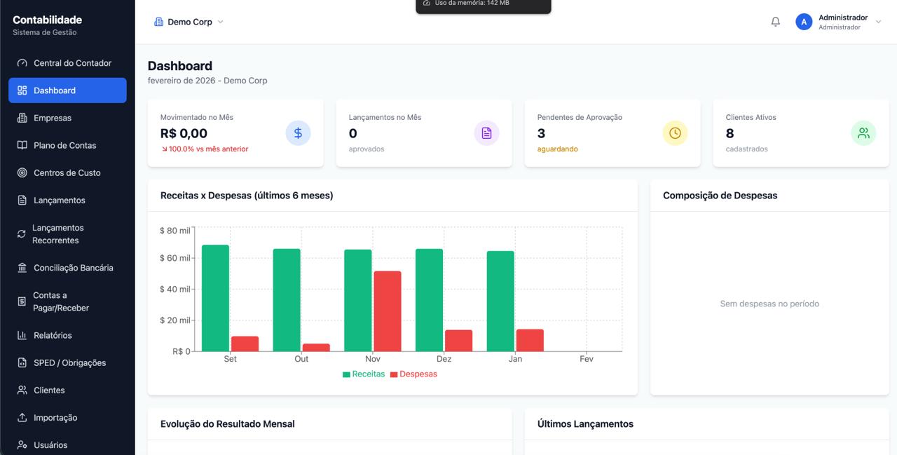 Sistema Contábil - Tela 3