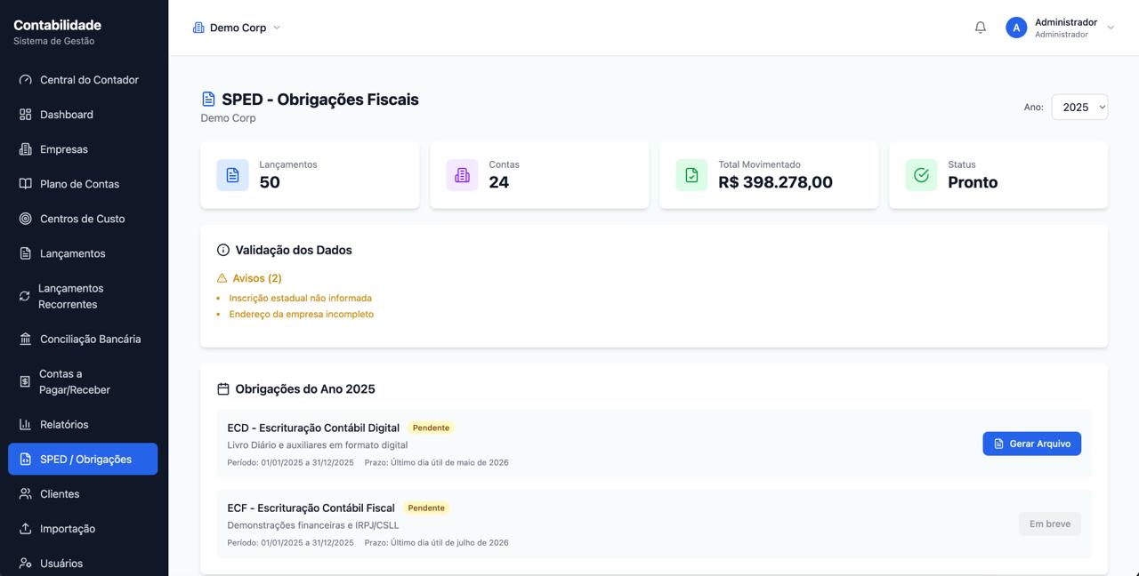 Sistema Contábil - Tela 4